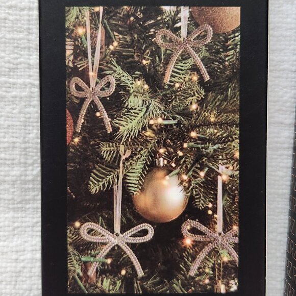 Rachel Zoe Rhinestone Metal Bow Christmas Ornaments - 2 Sets - New in Box - Picture 6 of 6